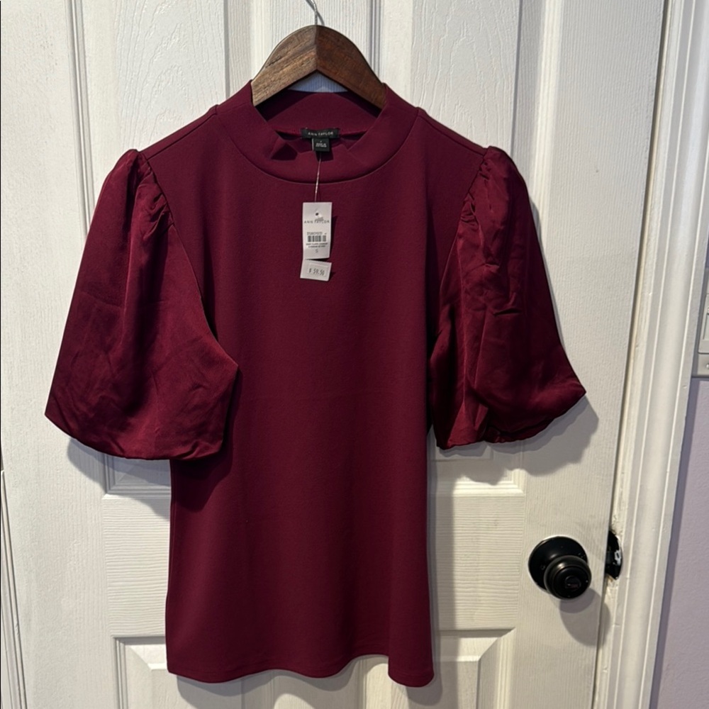 Elegant Burgundy Puff Sleeve Top